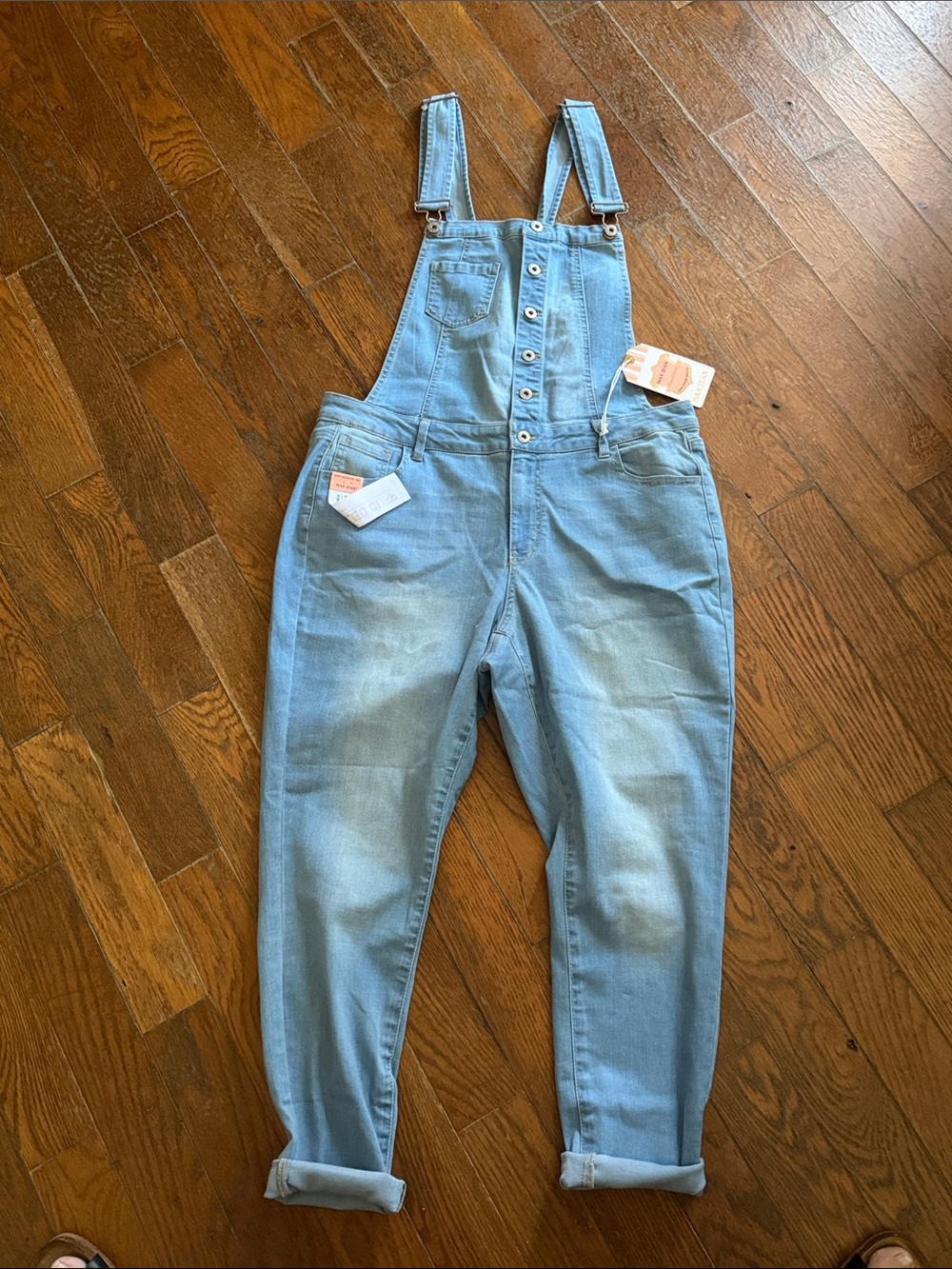 3x nwt Wax Jean Light Wash Denim Women’s Overalls 3x